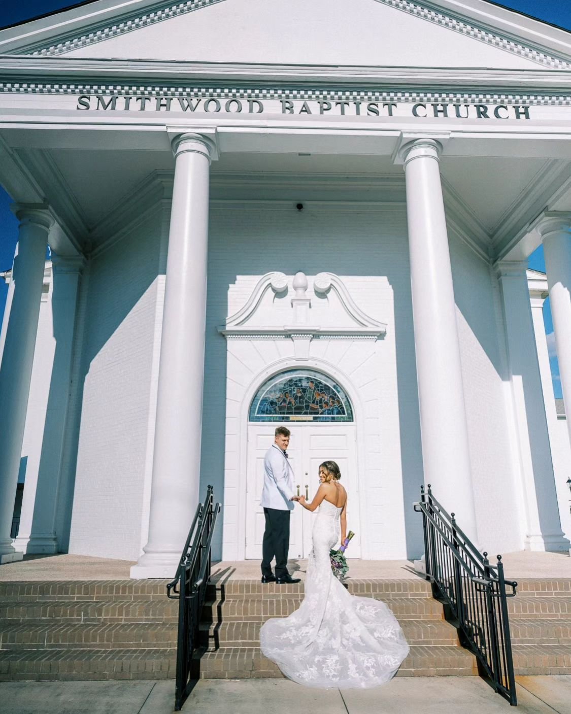 Surrounded by love and timeless elegance, Katie &amp; Isaac said 'I do' in the most beautiful white church ceremony. ✨ From the casual yet sophisticated ambiance to the adorable puppy ring bearer stealing hearts, every moment was pure magic. Here's t