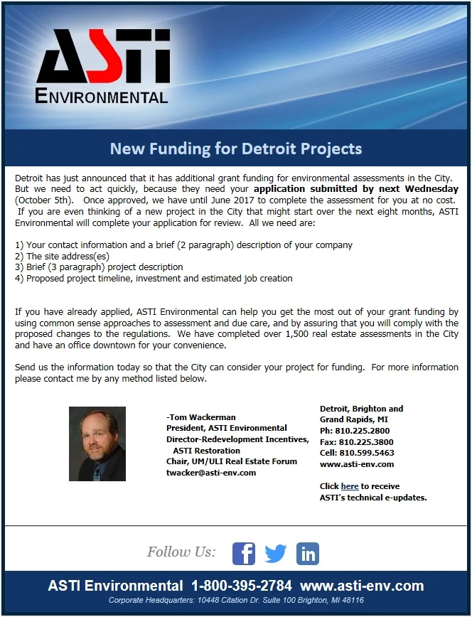 NEW FUNDING FOR DETROIT PROJECTS