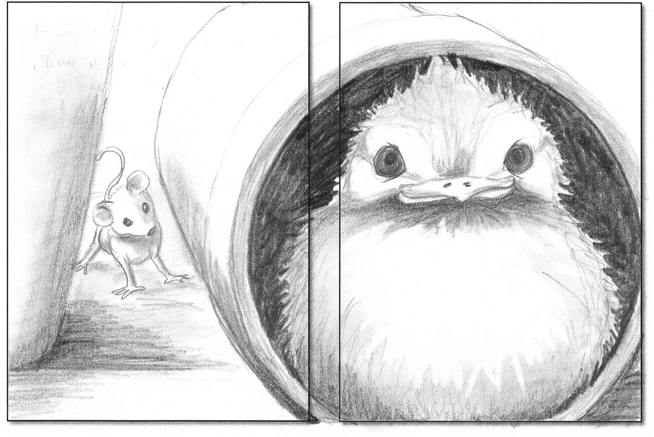 As the story begins, Oliver is hiding...