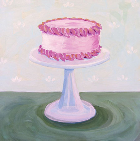 "Pink Cake on Stand"
