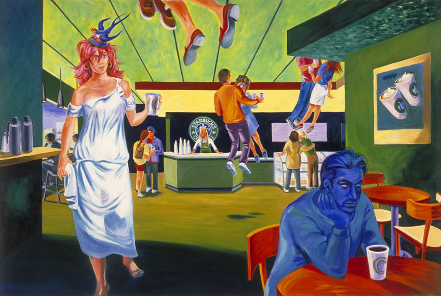 "Aphrodite at Starbucks"  oil on canvas  48" x 72"  - SOLD