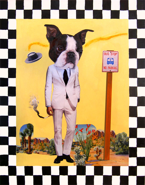 Dog Waiting for the Bus in Roswell, New Mexico - sold