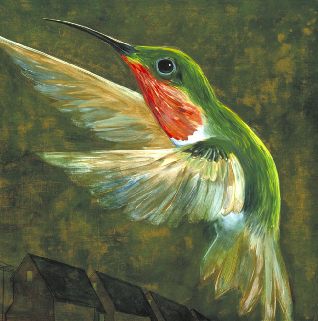 "Ruby-throated Hummingbird at Dusk"    