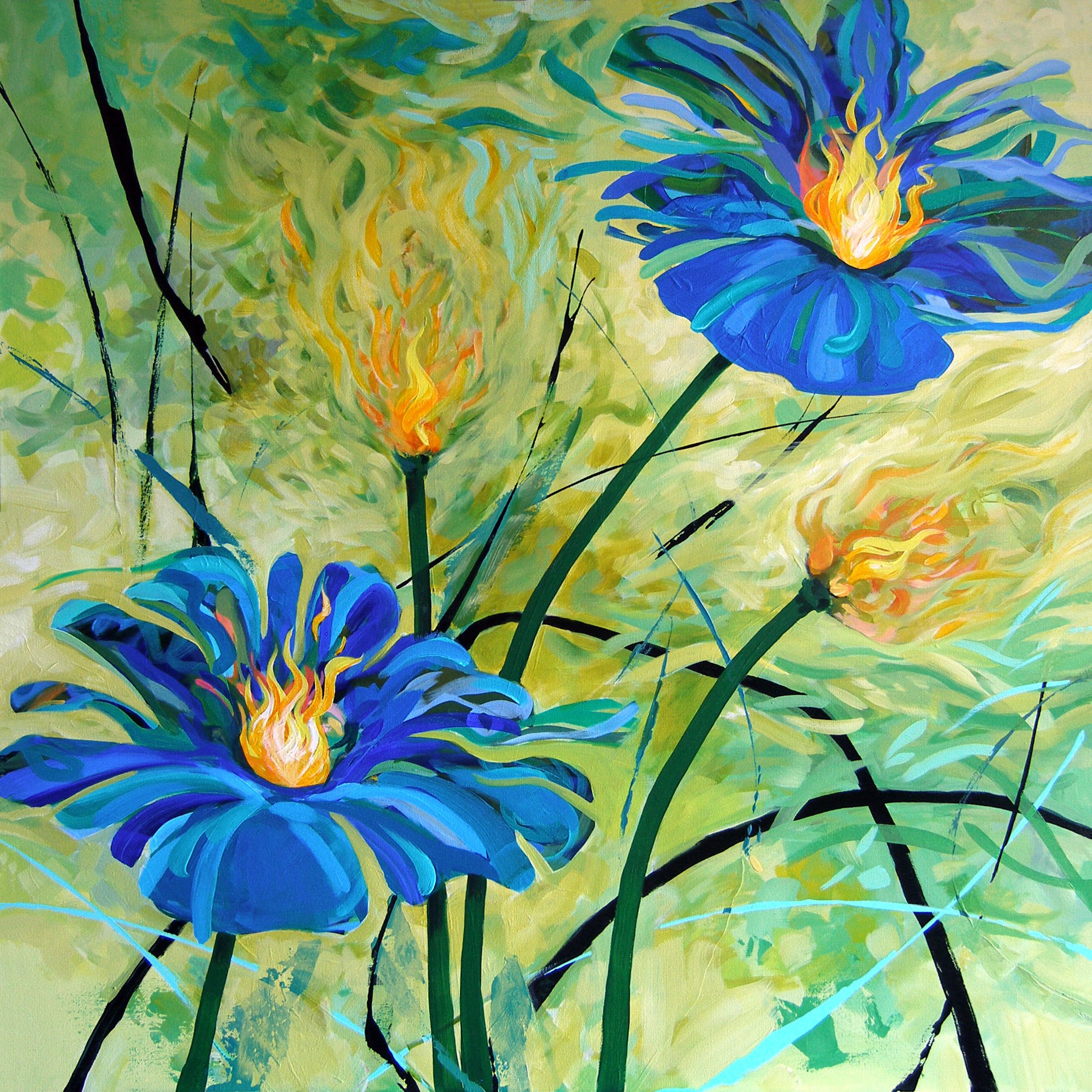 "Fire Lilies" - SOLD