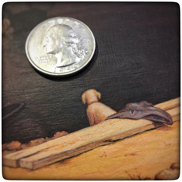 I like that my work occasionally allows me to ask big, important questions like, &ldquo;Is this the smallest dog I&rsquo;ve ever painted?&rdquo;
.
.
.
#yes