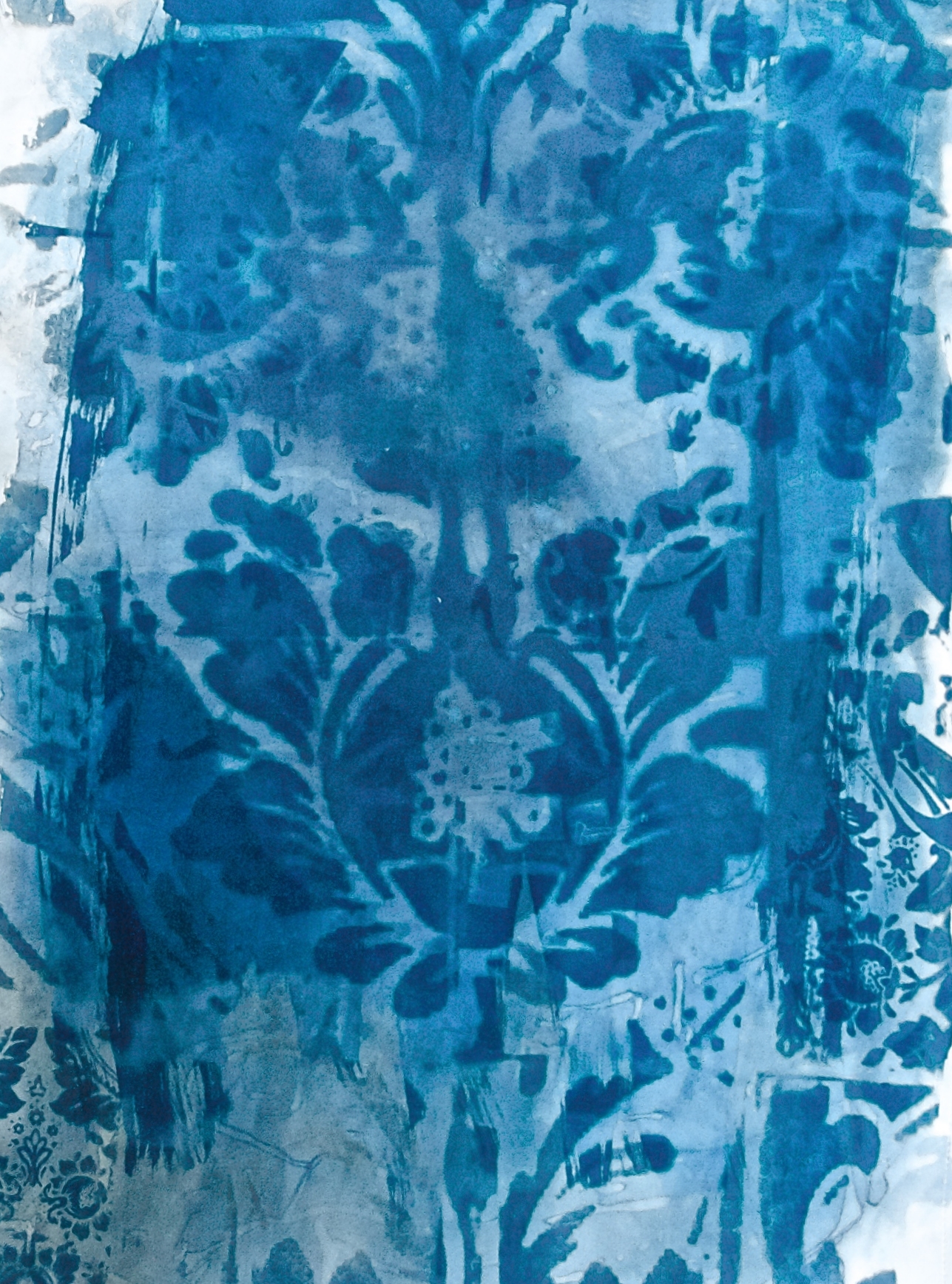Wash Over Blue Print