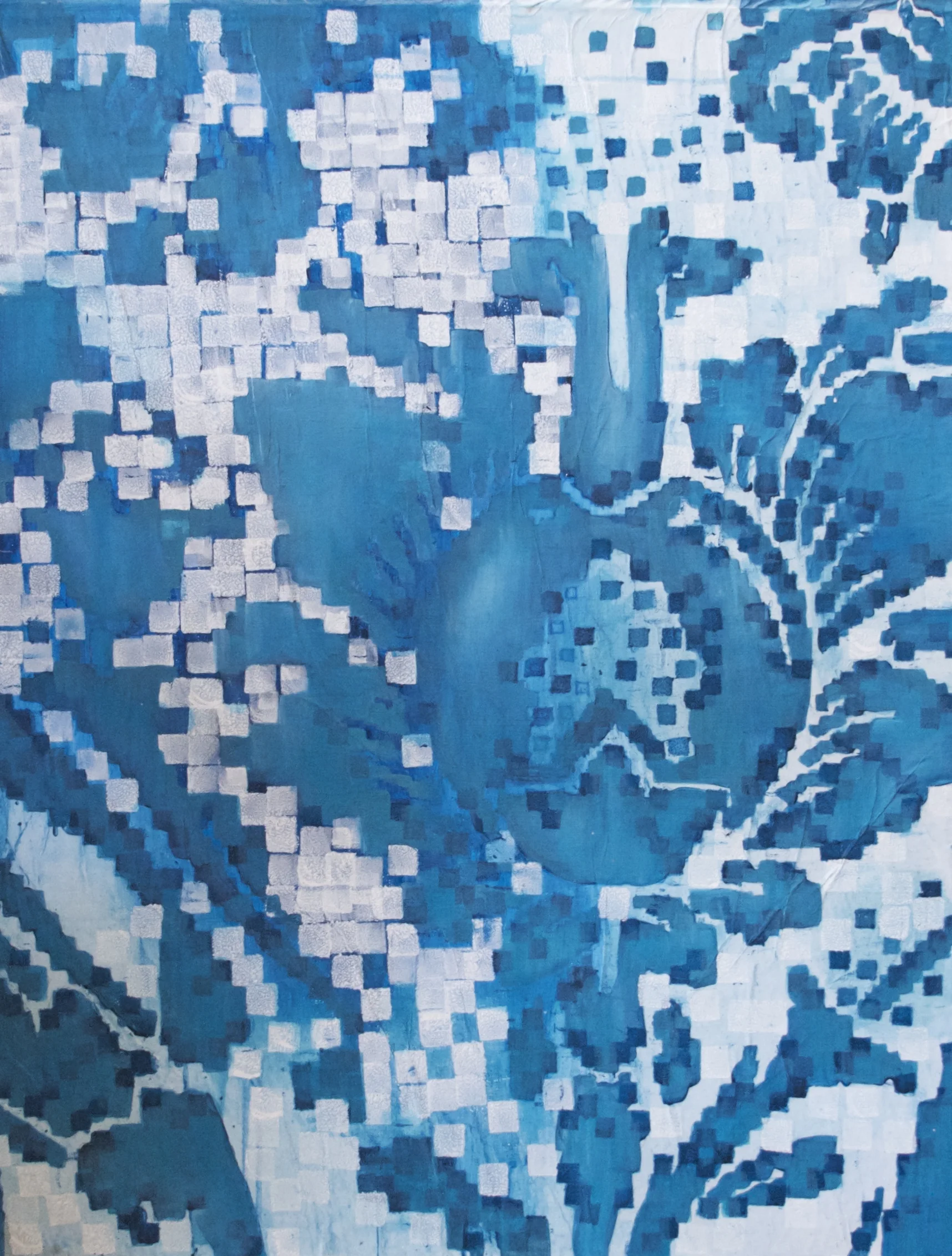 Over Pixliated Blue Print