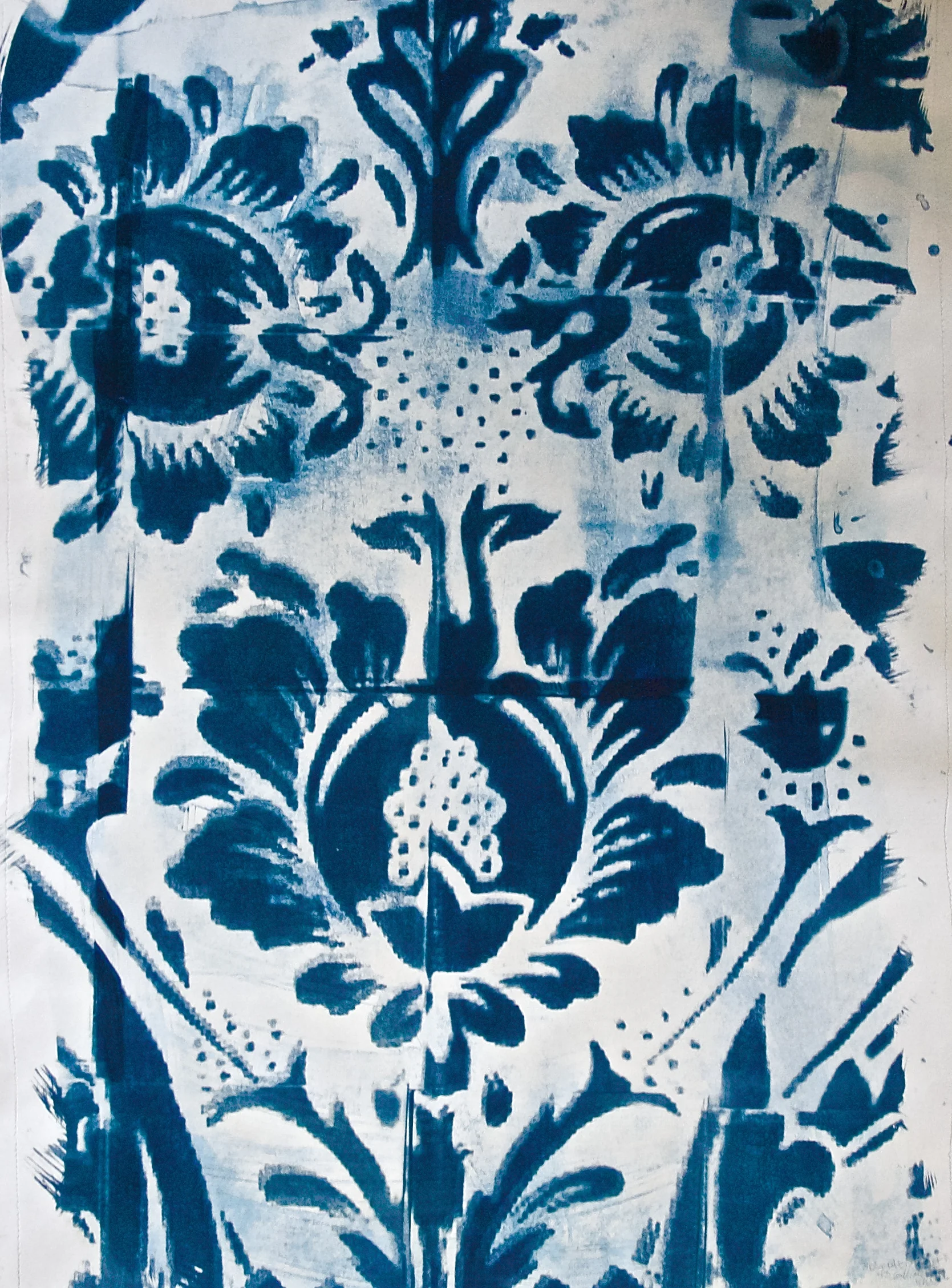 washed blue print