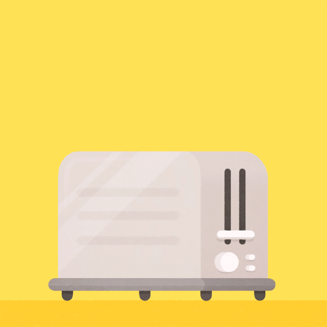Instaread Summaries, Quick to Digest Animated toaster illustration for Instaread social media marketing.