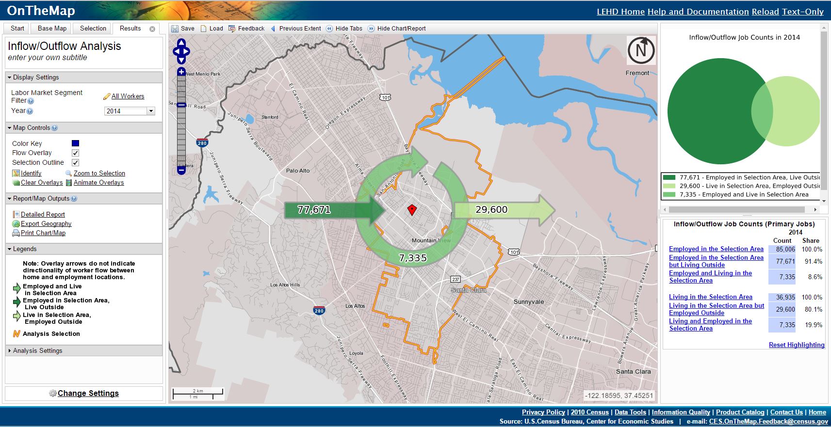 Source: “OnTheMap,” U.S. Census Bureau, 2014, http://onthemap.ces.census.gov/