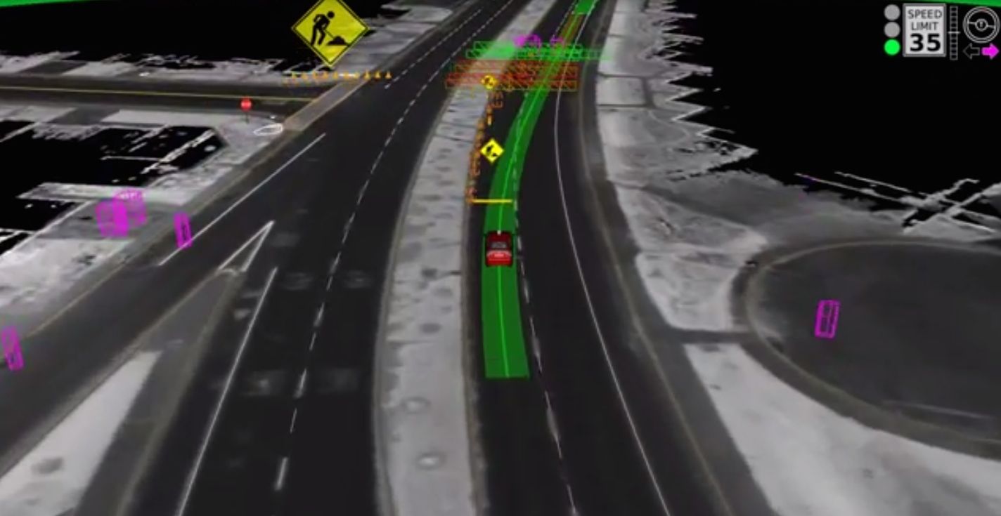 This is how a self-driving car sees the world