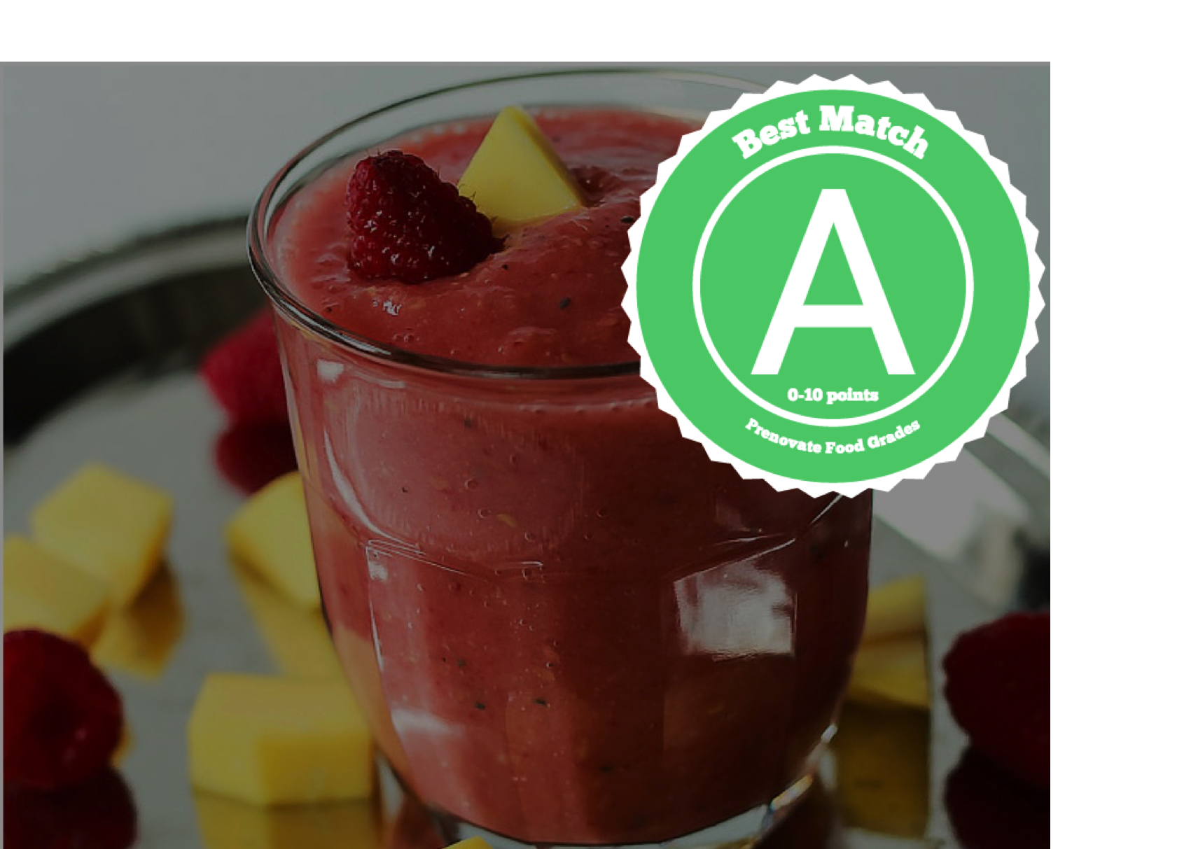 Prenovate-graded Mango Raspberry Smoothie