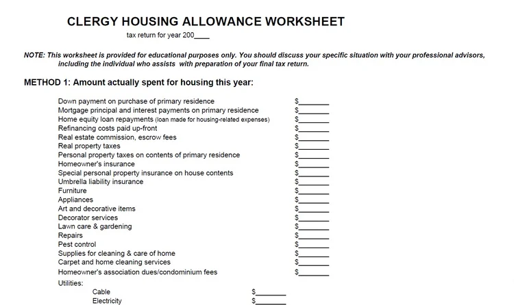 Housing Allowance Worksheet — JeremyCoggins.com housing-allowance-worksheet-jeremycoggins-com
