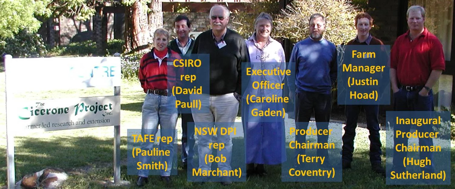 Some of the Cicerone Board members and staff in 2001