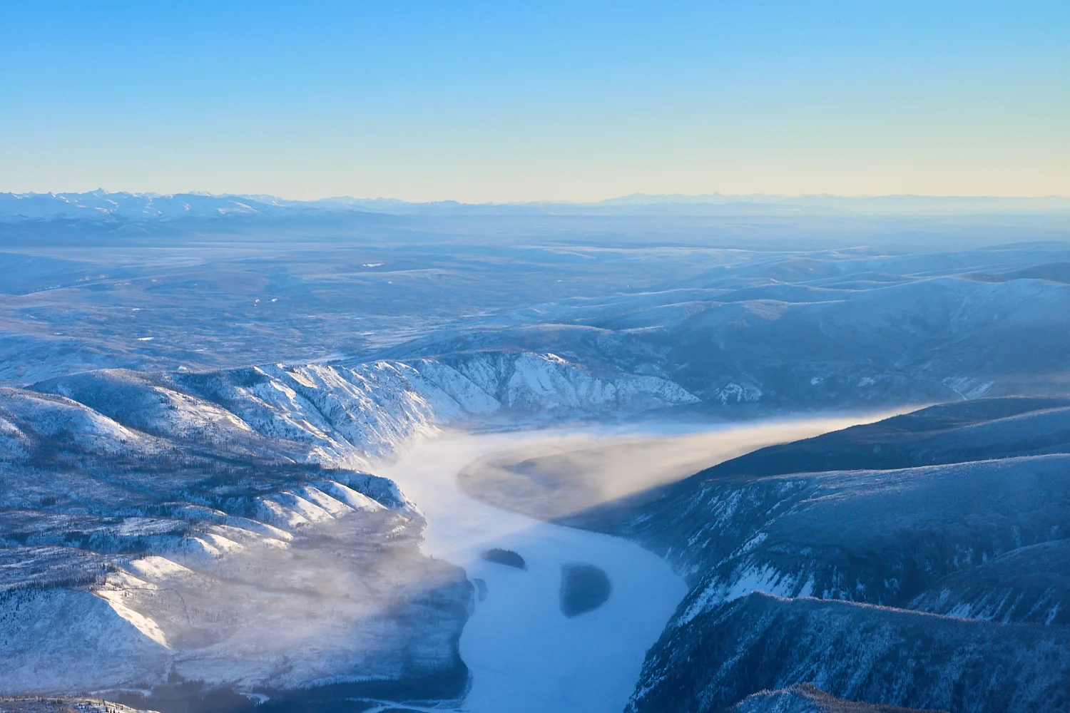 As we got close to Dawson City the light begin to shine through ice fog. It made for some pretty spectacular sights. 