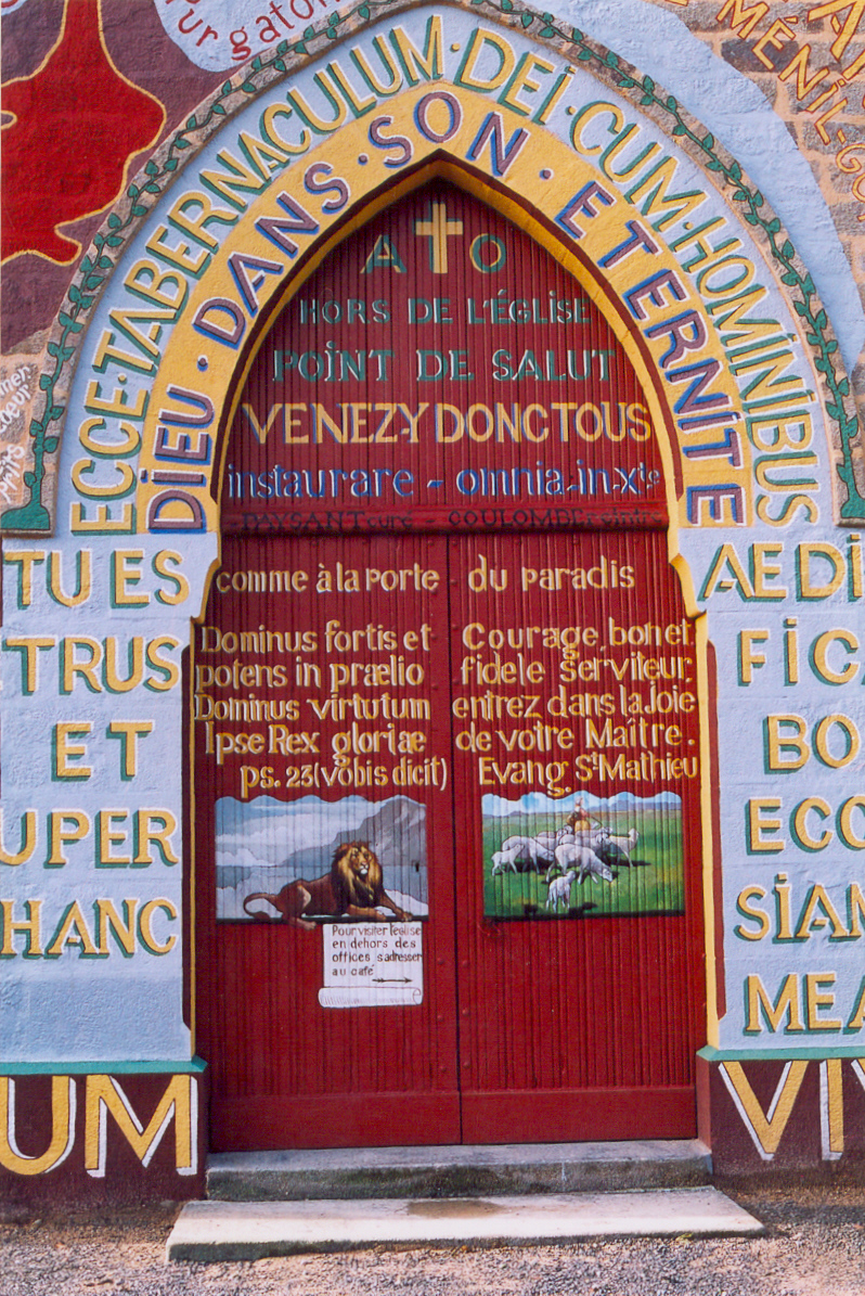 Detail of Front doors - Ménil Gondouin Church