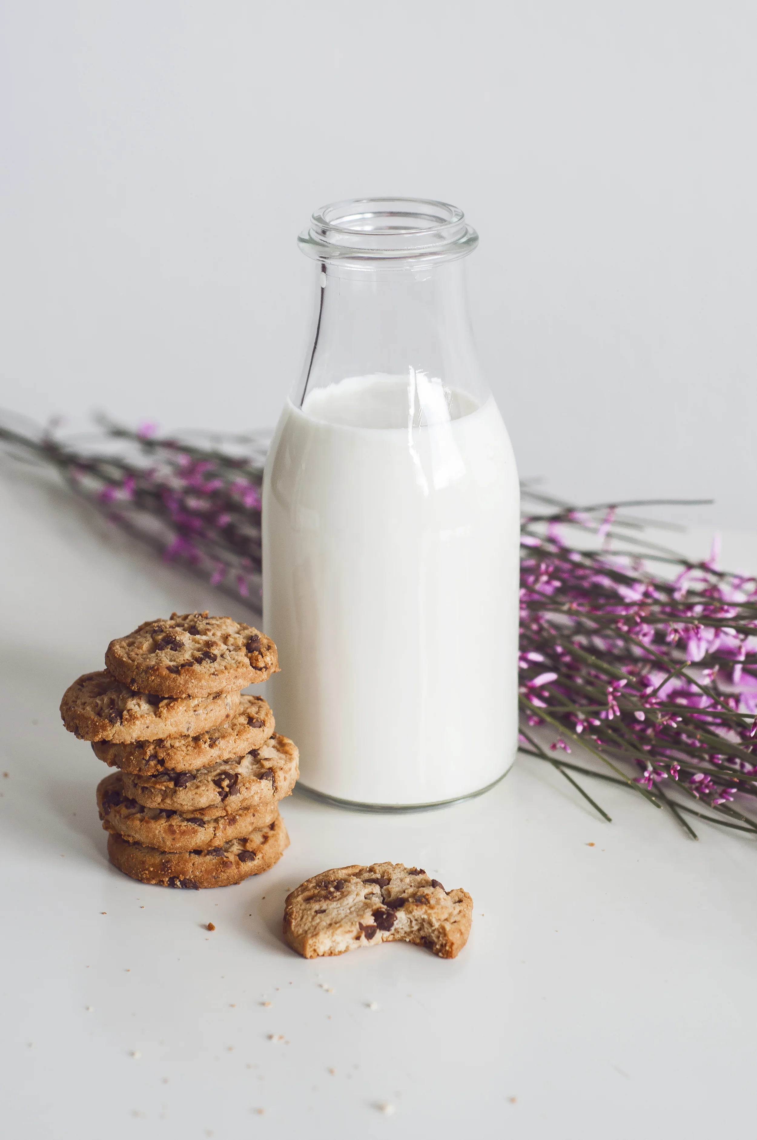 Milk Bottle with Homemade Chocolate Cookies