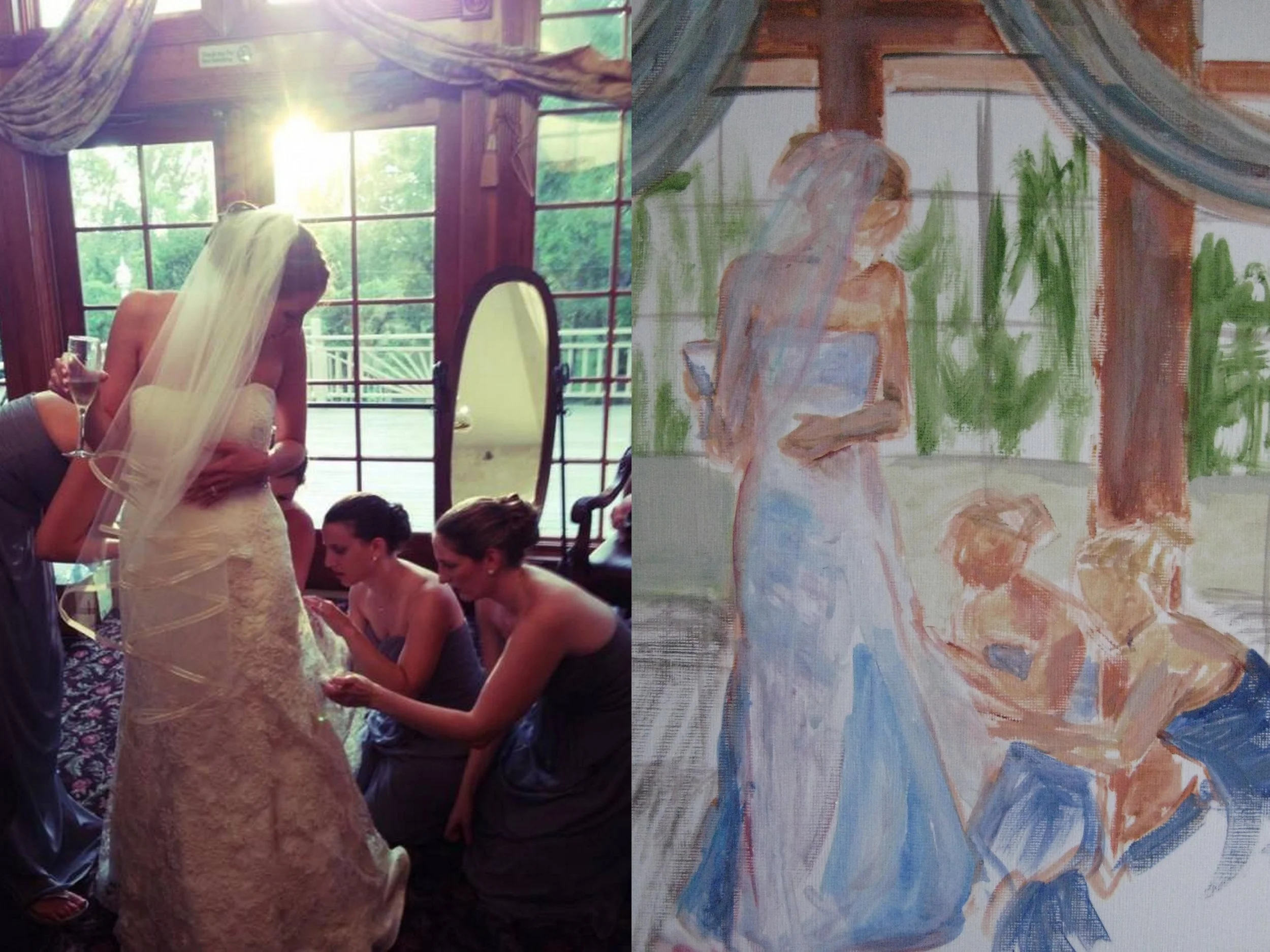 Bride with bridesmaids from photo