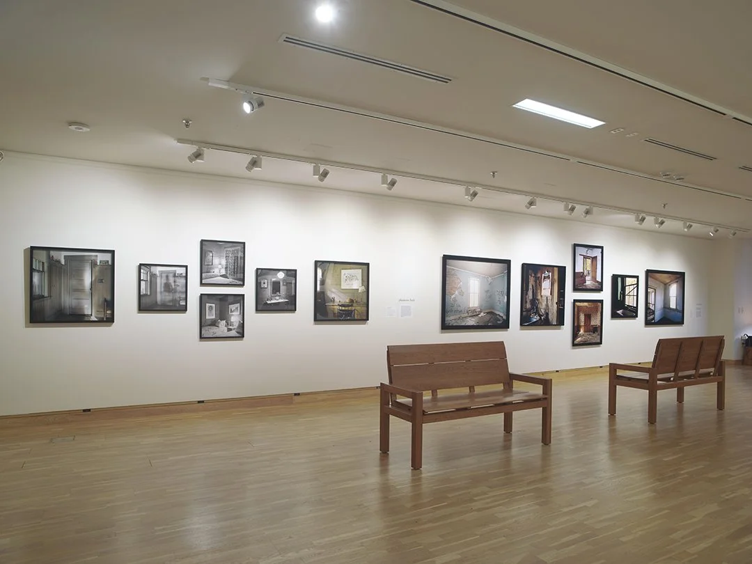 view of abandoned interiors (right) and phantom limb project (left)