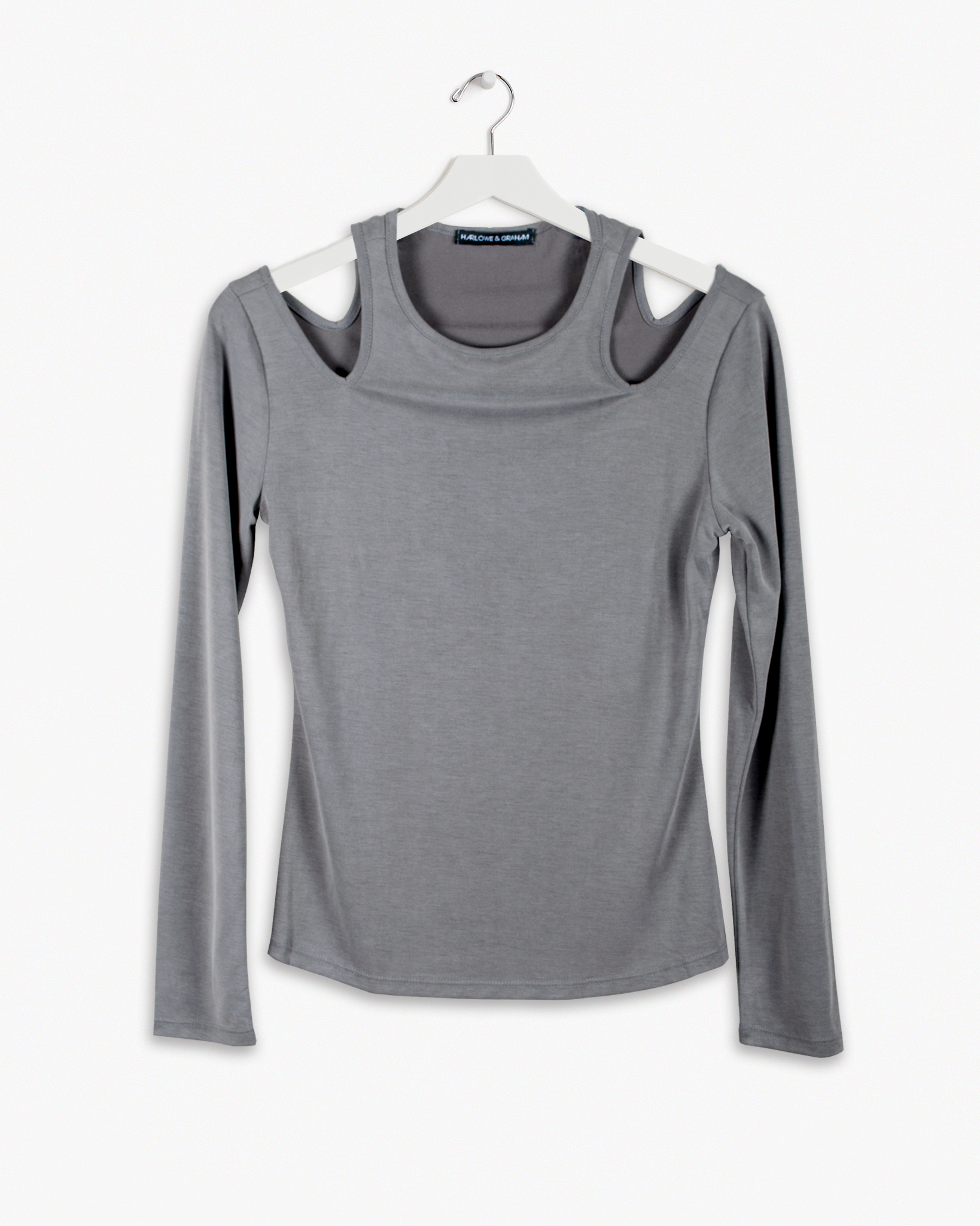 Long Sleeve Shoulder Cut Out Top 