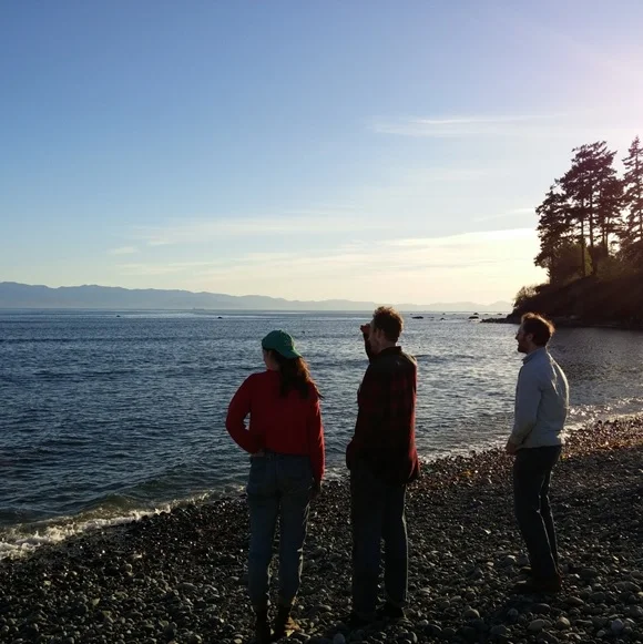 At the Whiffin' Spit, where we'd collect seaweed for the garden.