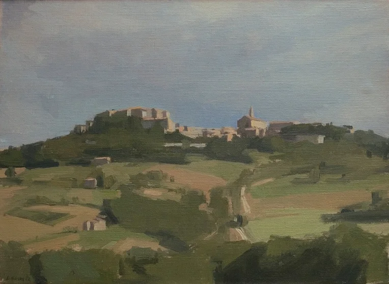   Todi from San Martino,  2002  Oil on linen  11" x 14"    