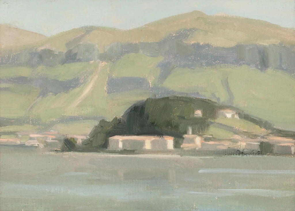   Bellagio, Morning , 2015  oil on linen-panel  5" x 7"  &nbsp; 