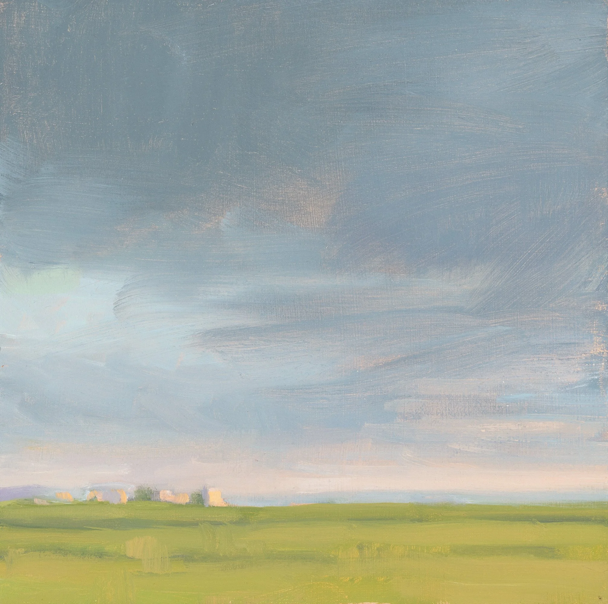   Arriving Rain, Wellfleet,  2021  oil on masonite  6” x 6” 