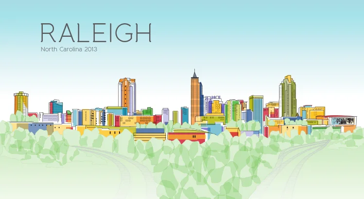 Raleigh, North Carolina skyline designed by yellowDog creative