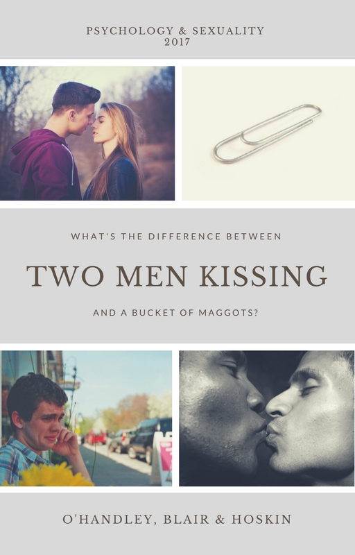 What's the difference between two men kissing and a bucket of maggots? Heterosexual men's indistinguishable salivary alpha amylase responses to photos of two men kissing and disgusting images.