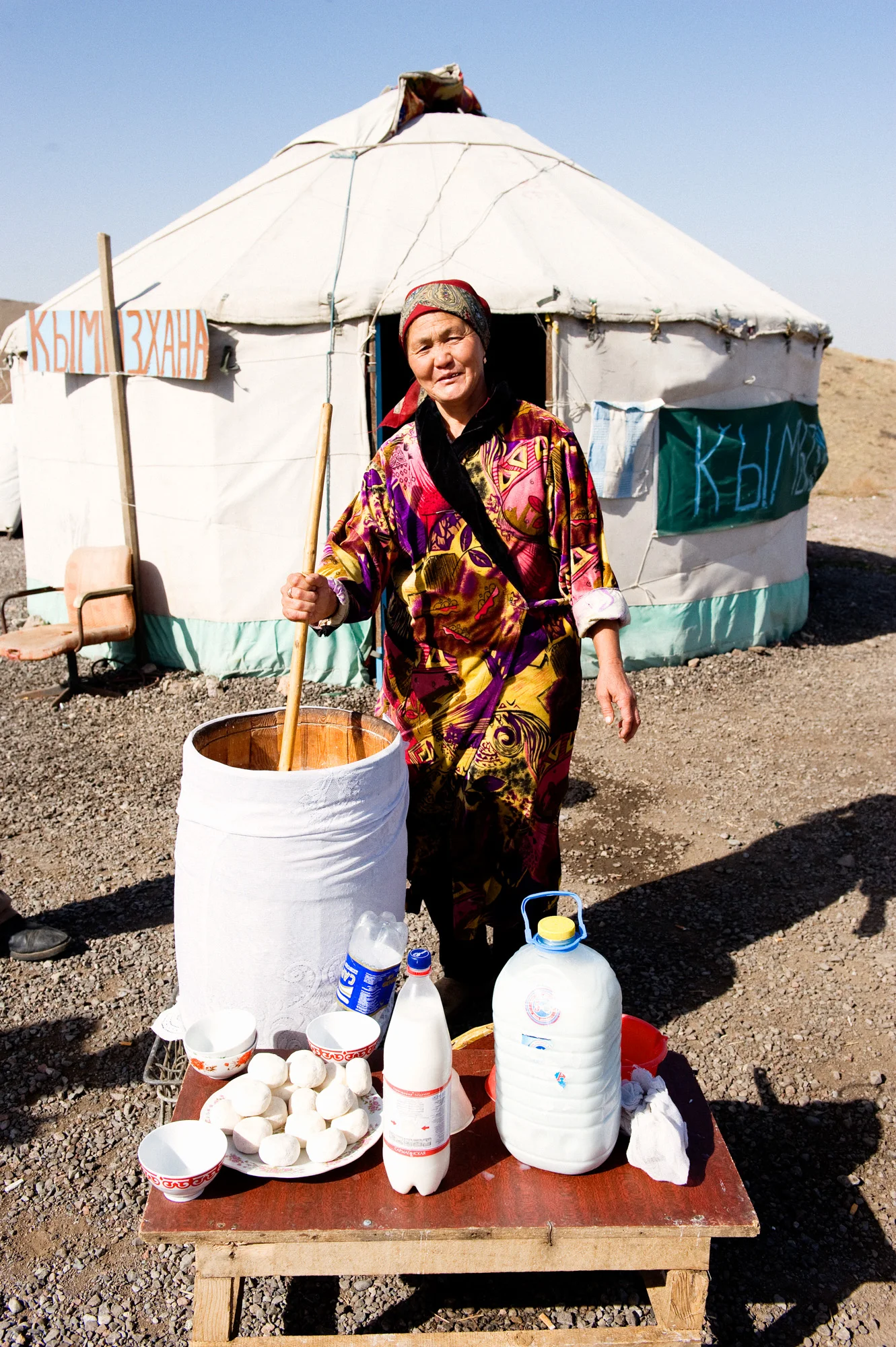 Mare's Milk Vendor - Kazakhstan / Kyrgyzstan Border