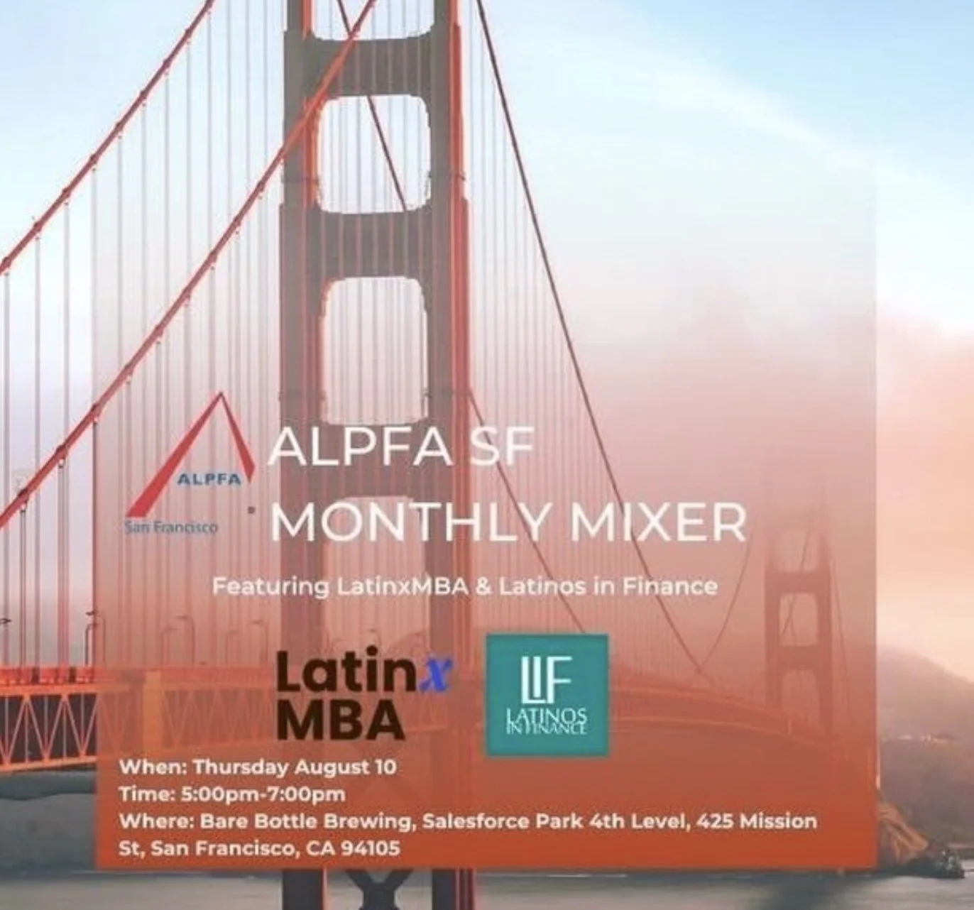 SF ALPFA Monthly Mixer With Latinx MBA Association & Latinos in Finance
