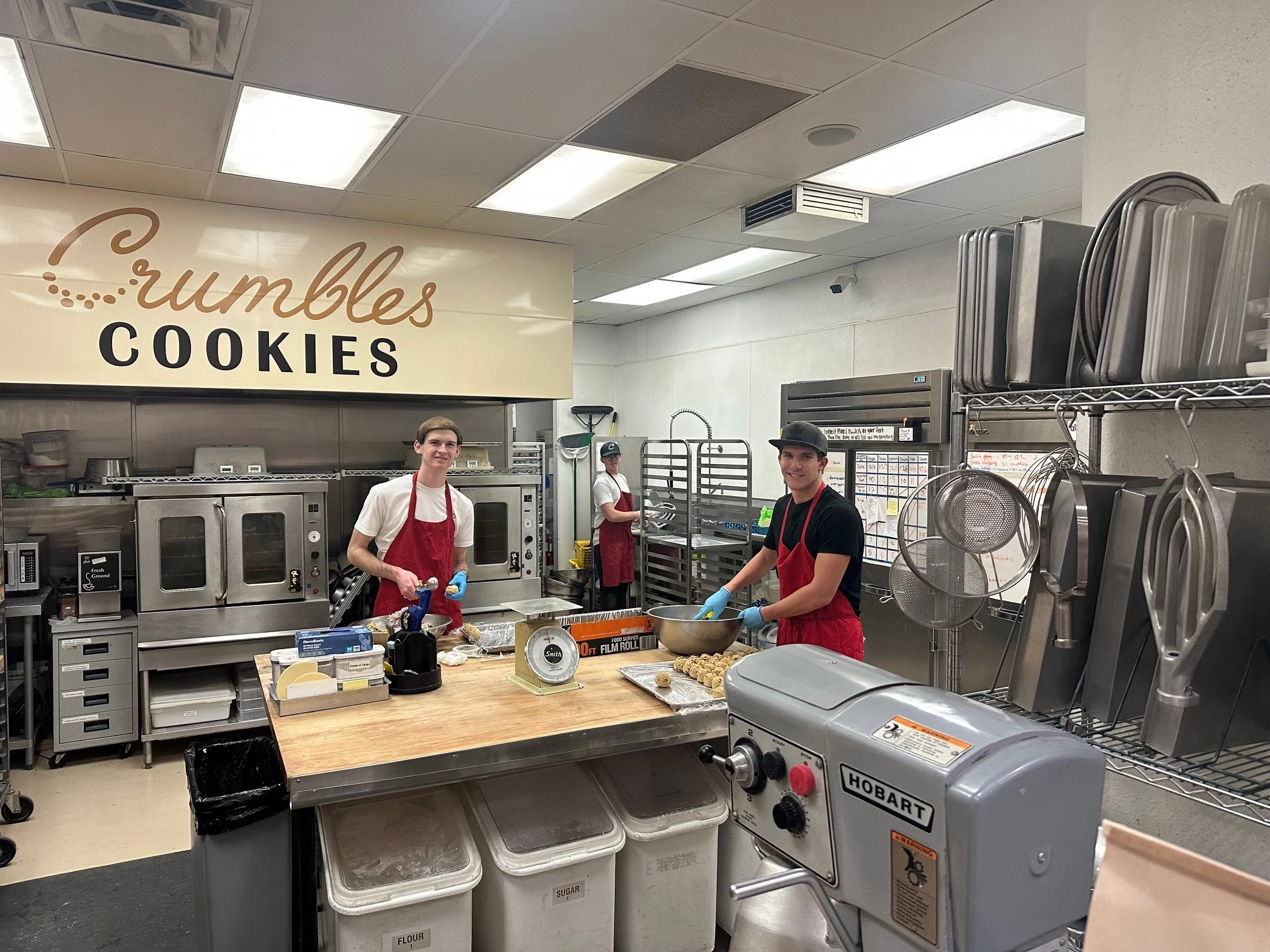 Some great peeps helping us with dough prep.
