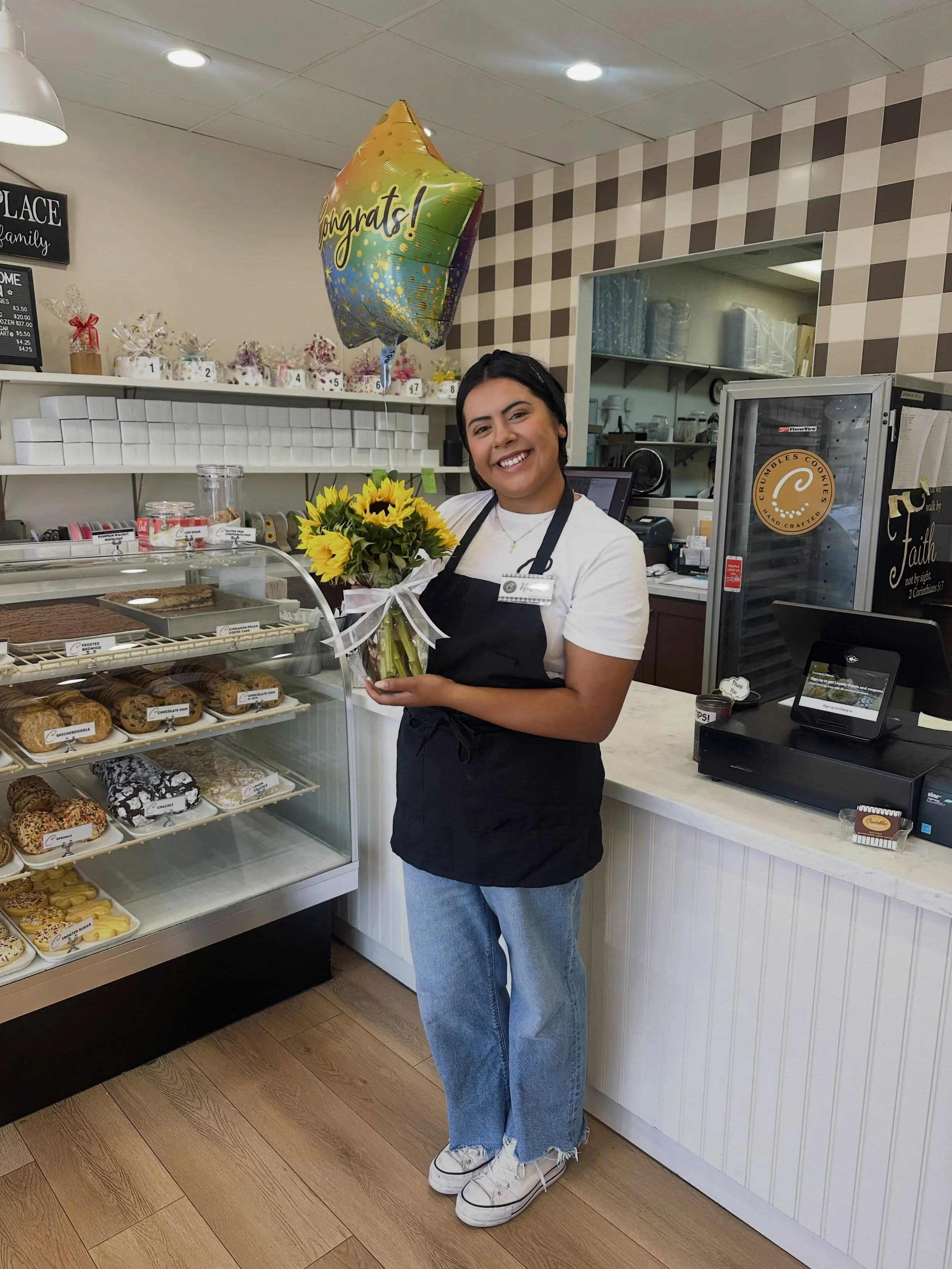Most of you know her! For those who don&rsquo;t, meet Natalie! She has been part of the Crumbles family for almost 7 years, and we are so grateful to have her on our team. She has such a heart for our customers and always goes above and beyond to ser
