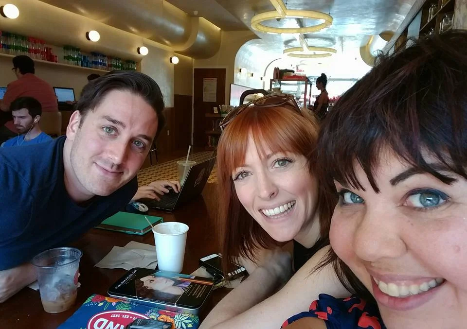 Left to right: Director Sean Barrett, Broadway actress Pamela Bob, and face and body painter Lenore Koppelman. 