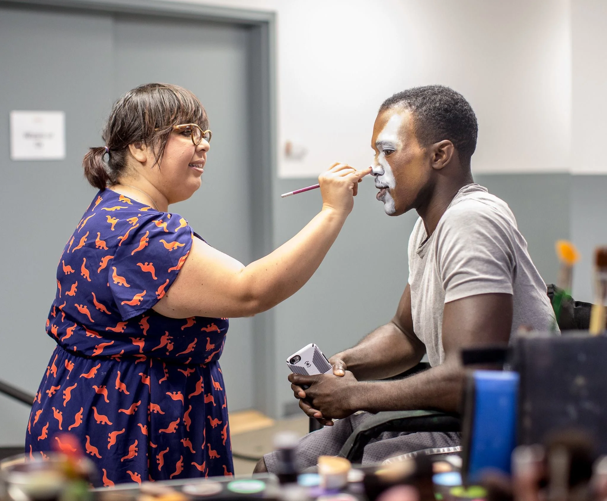Performing my makeup magic on Tony nominee Joshua Henry, our beloved cowardly lion from The Wiz. 