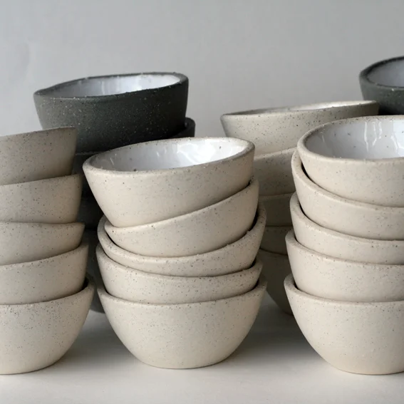 Whitestone and darkstone bowls for Tantalus Vineyard, Waiheke Island, NZ