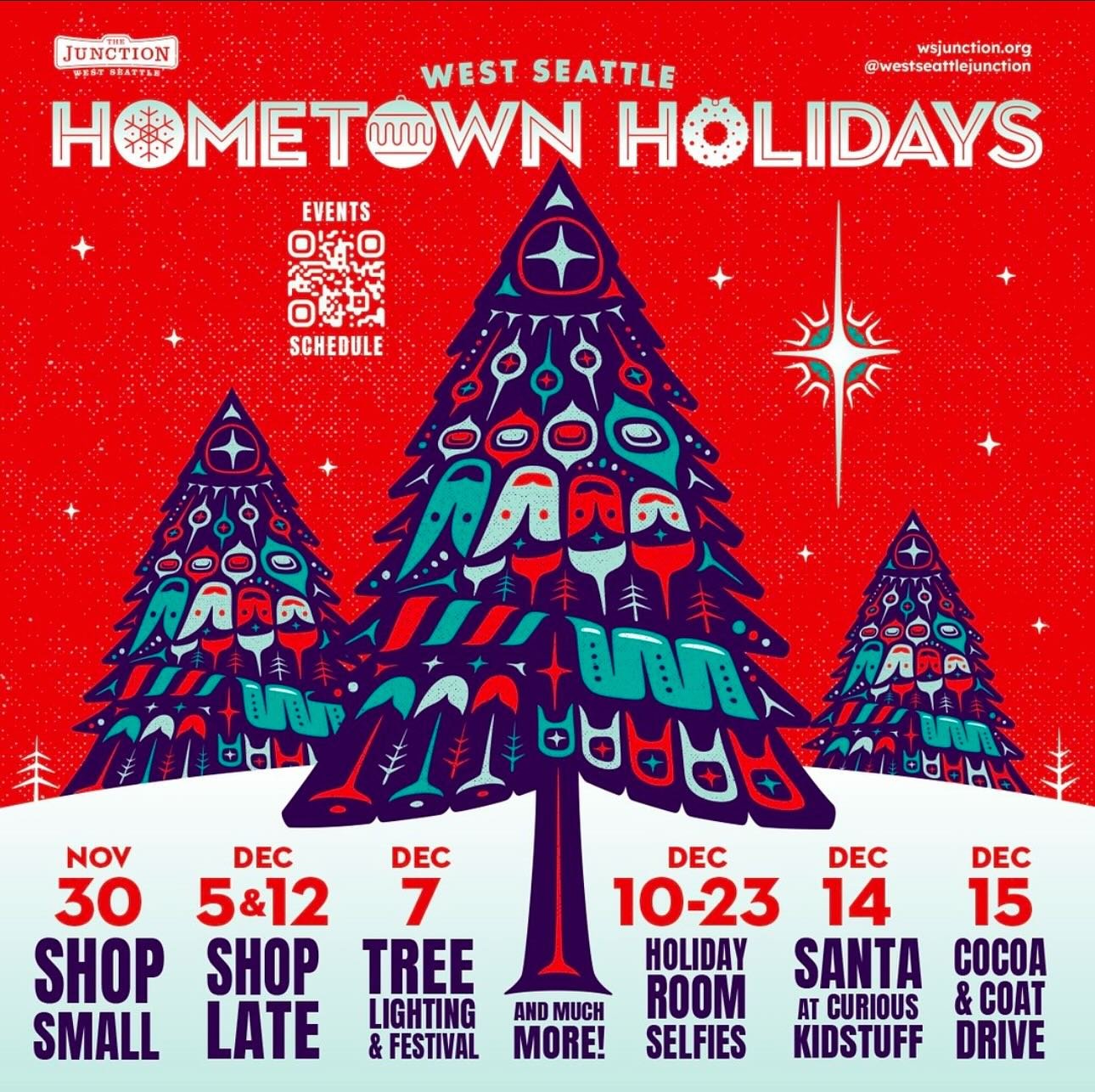 Get ready for a holly, jolly season in The Junction and drop by @hotwirecoffee before the festivities! 🎄

Here&rsquo;s what West Seattle Hometown Holidays has in store:
🌟 Dec 5 &amp; 12: Shop Late &ndash; More time to find that perfect gift!
🎄 Dec
