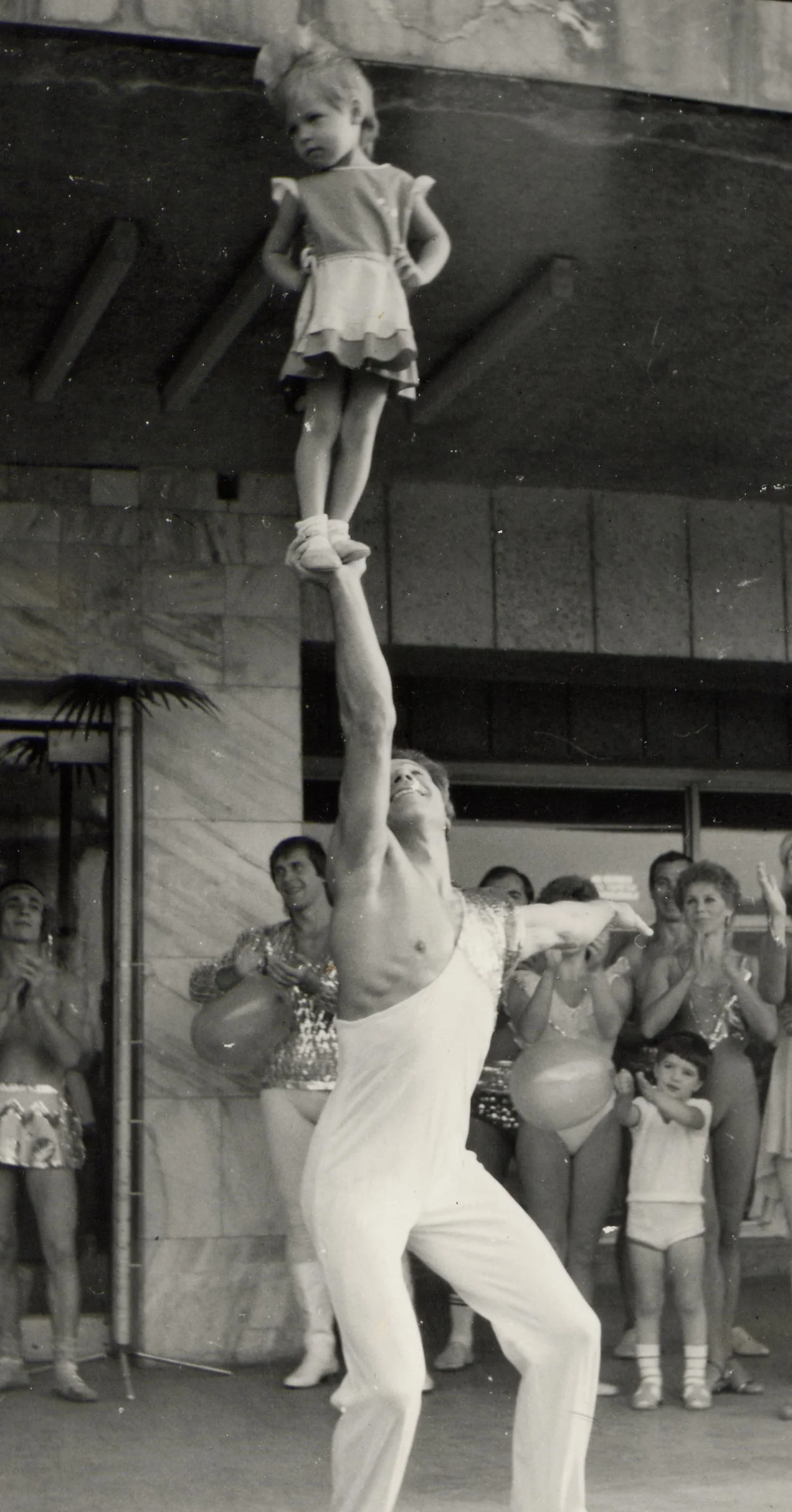 Katya performing for the first time with her father, Dmitrii, at the age of two and a half.
