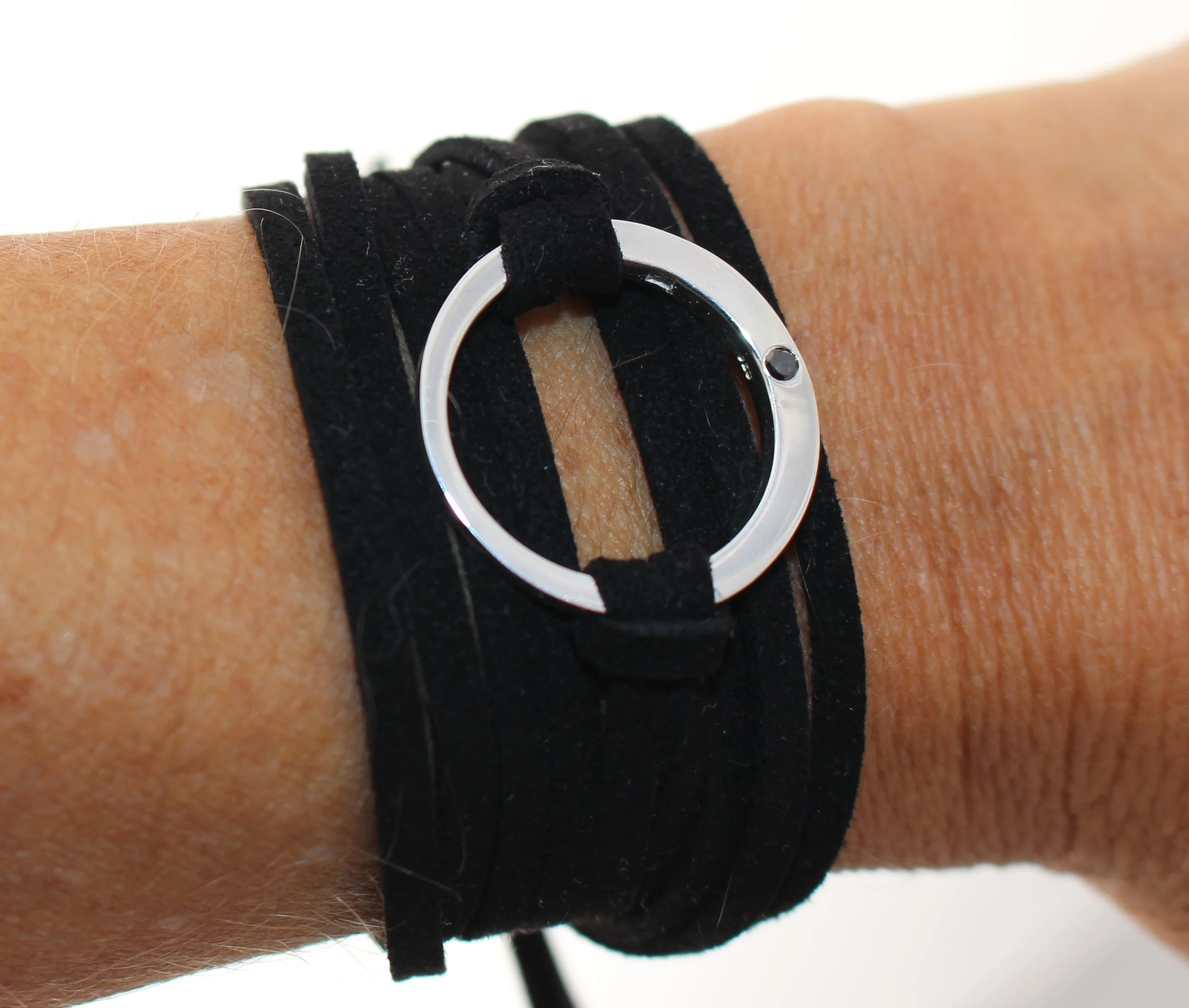 CIRCLE FAUX SUEDE MULTI WRAP • BRACELET/CHOKER + OPTIONAL DIAMOND