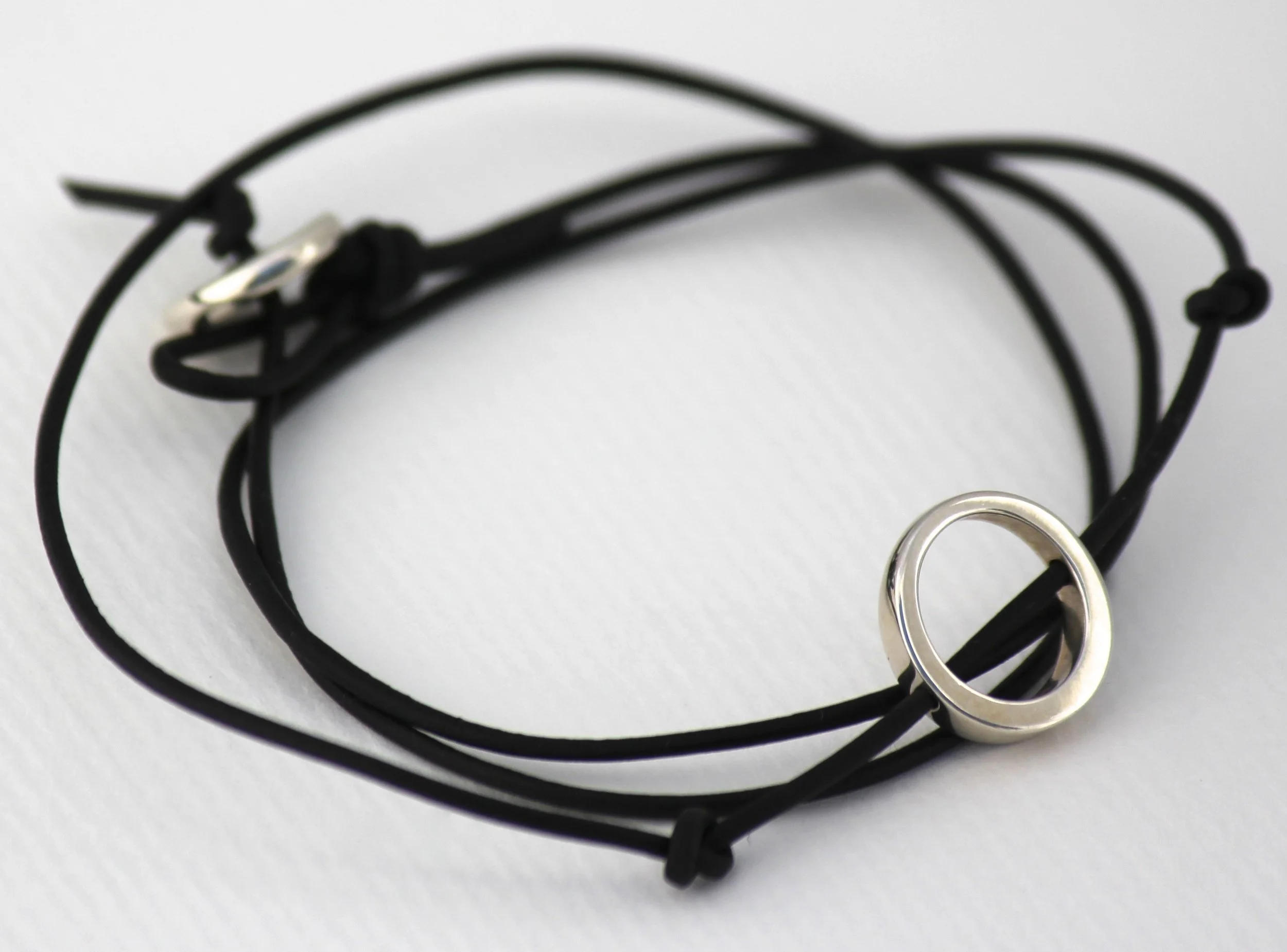 PETITE CIRCLE TRIPLE LEATHER CORD WRAP + OPTIONAL ENGRAVING