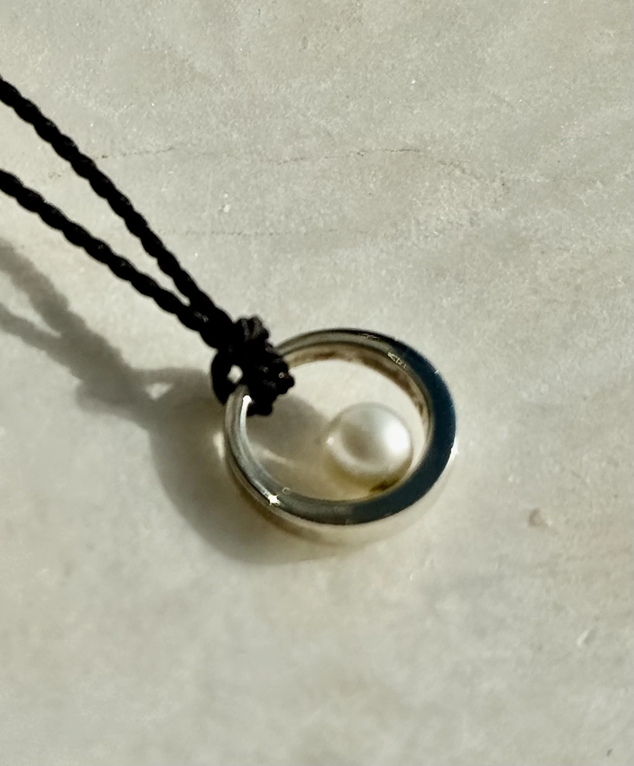 PETITE CIRCLE + PEARL PENDANT. + OPTIONAL ENGRAVING