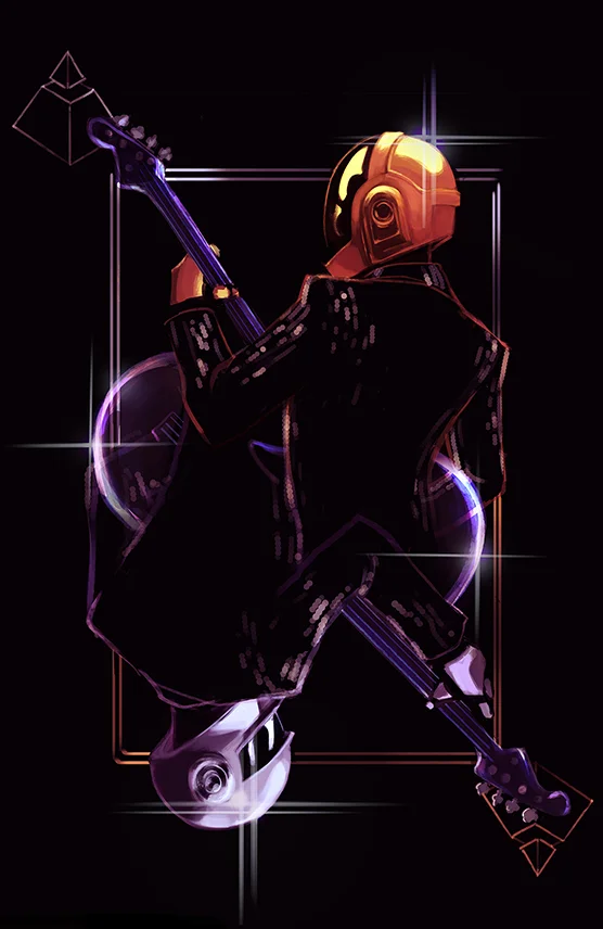 fan art of the musical group Daft Punk. Digital.