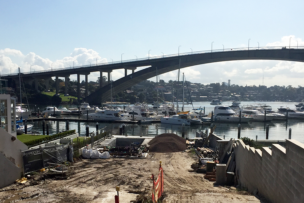 The bulk excavation has been completed at our waterfront apartments project in Drummoyne. The swimming pool has been poured and the crane is due for arrival shortly. Once complete the project will include 9 luxury apartments with 2 levels of underground parking.