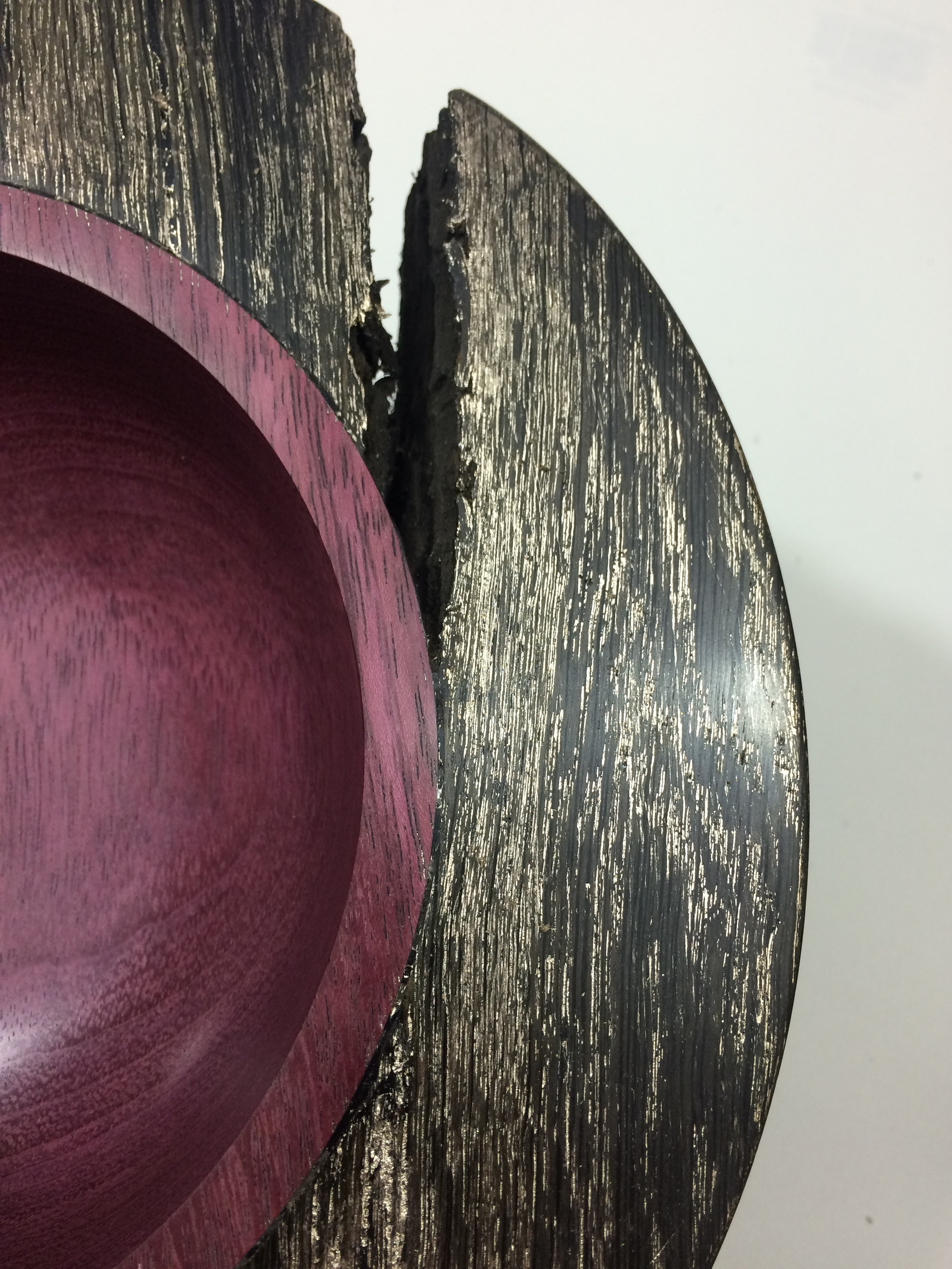 Purple Heart and Bog Oak With Champagne Gold, Detail