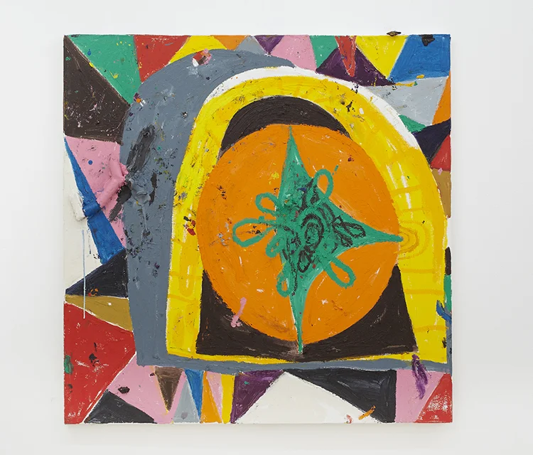 "Above the place where the Minnow Maiden sleeps" 2013, Oil pigment stick on canvas, 30 x 30 in 76 x 76 cm