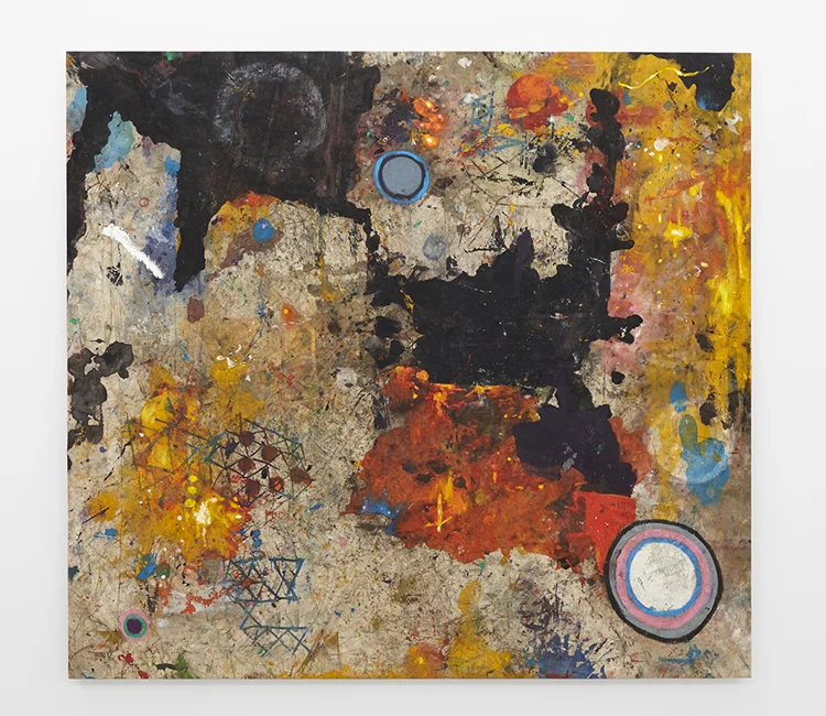 "Just Because I Rock, Doesn’t Mean I am Made of Stone", 2014, Oil on drop cloth, 64 x 70 in 162 x 178 cm