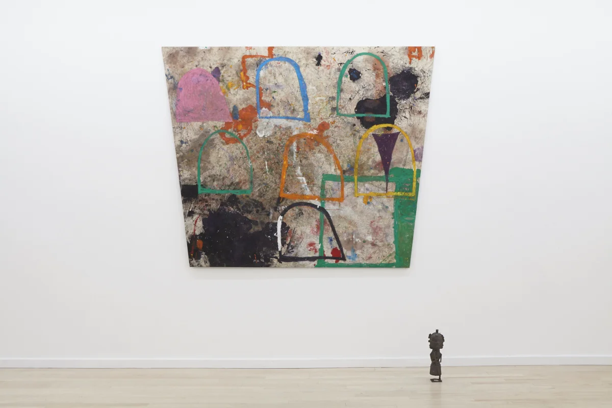 "Never Yours" 2013, Oil on drop cloth, 66 x 72 in 167 x 183 cm
