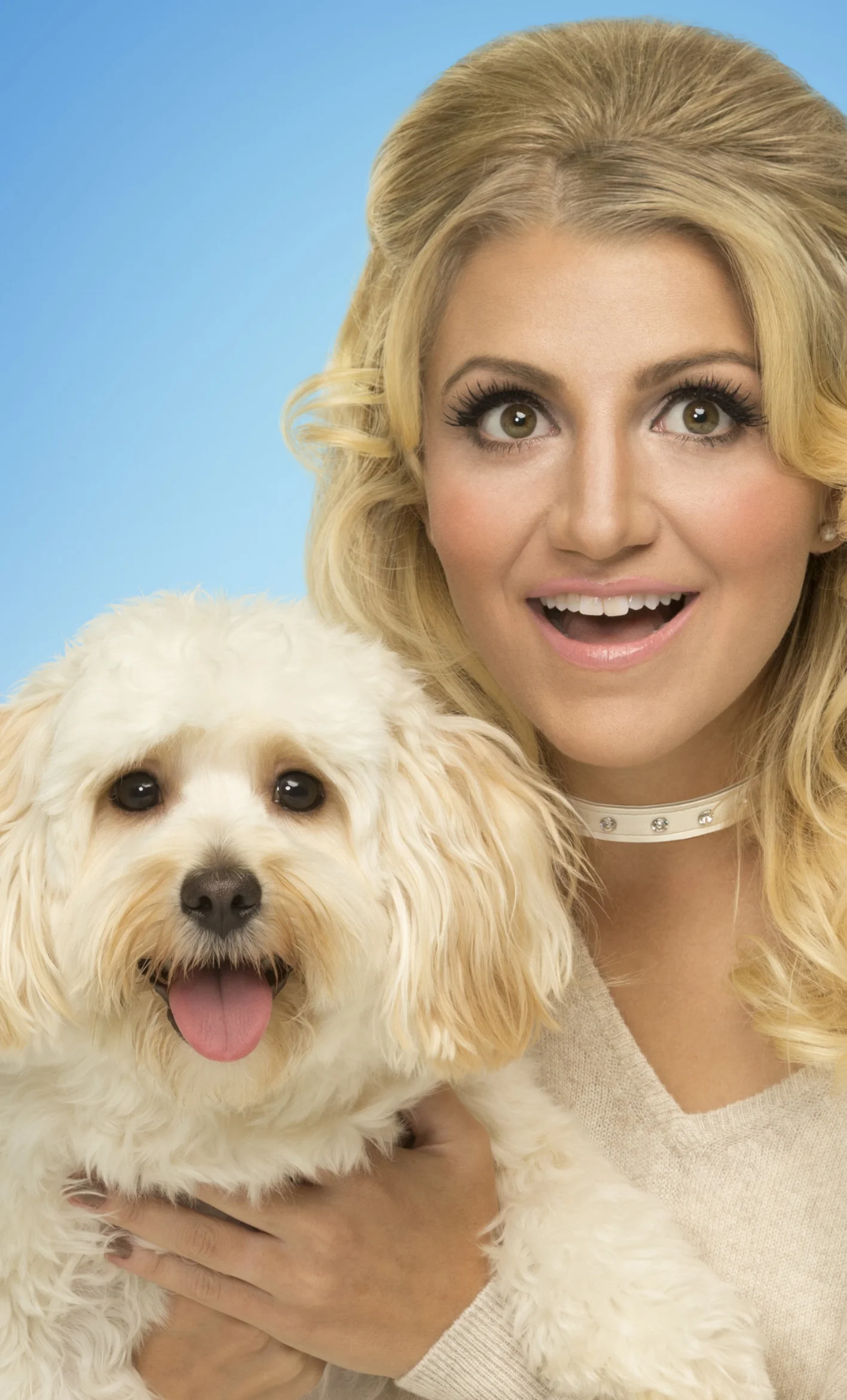 Annaleigh Ashford with SYLVIA's official spokespooch, Alfie / Photography: Joan Marcus