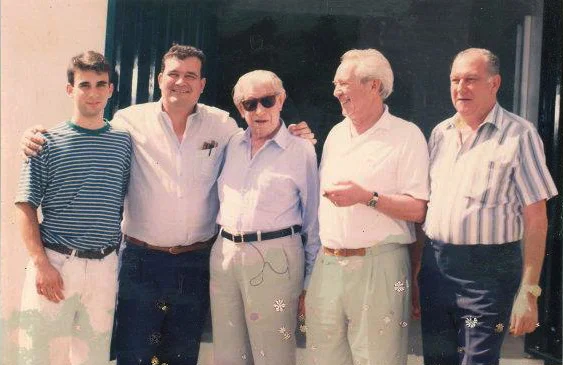 Hendrik Kelner, Jr., Hendrik "Henke" Kelner, Zino Davidoff, Dr. Ernst Schneider, and Don Jopito Kelner